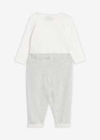 Body Fliege und Hose aus Bio-Baumwolle (3-tlg.Set) in grau, Gr&ouml;sse 80/86, 100% Baumwolle, 95% Baumwolle, bonprix