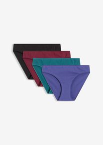 Slip mit Bio-Baumwolle (4er Pack) in schwarz, Gr&ouml;sse 48/50 (XL), 95% Baumwolle, bonprix