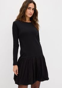 Shirtkleid mit Ballonrock in schwarz, Grösse 40/42 (M), 95% Baumwolle, bonprix