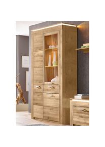 VOGL Möbelfabrik , Vitrine Höhe 209 cm, Breite 122 cm mit viel Stauraum, teilmassiv , Vitrine in verschiedenen Breiten und Holzarten erhältlich.