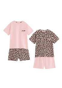 Lipsy Pyjama M&auml;dchen Gr&ouml;&szlig;e 140 rosa / schwarz