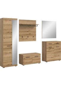 Inosign , Garderoben-Set »SIENA, Breite 272 cm, 5-teiliges Set, individuell stellbar« Komplett-Set, best.aus: Garderobenschrank, Sitzbank, Paneel,...