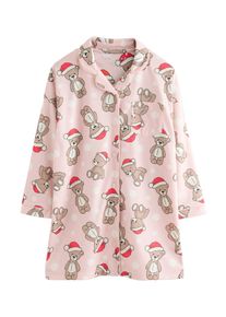 next Christmas Nightie Standard Regular Fit M&auml;dchen Gr&ouml;&szlig;e 168 creme / hellbraun / rosa / rot