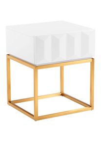 LEONIQUE , Beistelltisch »Alais, TOPSELLER!, OTTOs Choice« in 3D-Optik, goldfarbenes Metallgestell, auch als Nachttisch geeignet , LEONIQUE -...