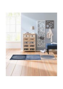 Fussmatte rechteckig 7 mm Höhe , blau , Salonloewe