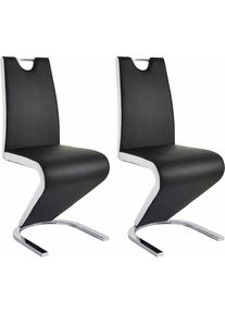 Esszimmerstuhl »Zora 01« (Set) 2 Stk.Bezug in Kunstleder, mit weiss abgesetzten Seiten , schwarz , HOMEXPERTS