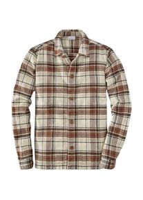 Knowledge Cotton Apparel Herren-Hemdjacke Flanell Beige-Braun M