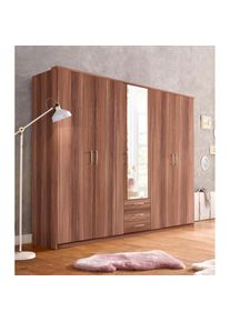 Kleiderschrank »Husum« mit dekorativen Kranz, wahlweise mit Schubkästen , braun , Priess