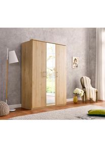 Kleiderschrank »Husum« mit dekorativen Kranz, wahlweise mit Schubkästen , braun , Priess