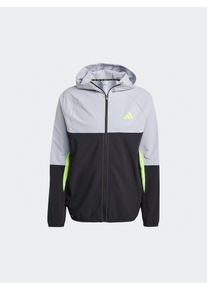 ADIDAS PERFORMANCE, Hommes Veste de sport 'TECH APP', gris clair / vert fluo / noir