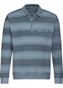 Marco Donati Herren Langarm-Shirt blau-gestreift