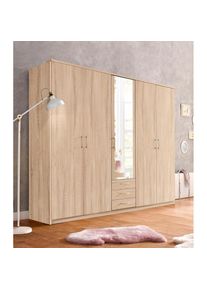 Kleiderschrank »Husum« mit dekorativen Kranz, wahlweise mit Schubkästen , braun , Priess