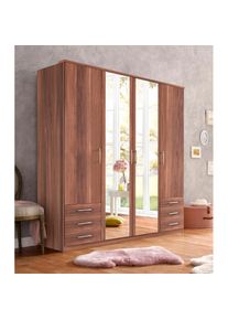 Kleiderschrank »Husum« mit dekorativen Kranz, wahlweise mit Schubkästen , braun , Priess