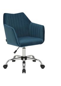 Inosign , Bürostuhl »Cesano, eleganter Schreibtischstuhl« () bequeme Polsterung, Samststuhl , blau , Mit seinem zeitlosen Design fügt sich der...