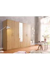 Kleiderschrank »Husum« mit dekorativen Kranz, wahlweise mit Schubkästen , braun , Priess