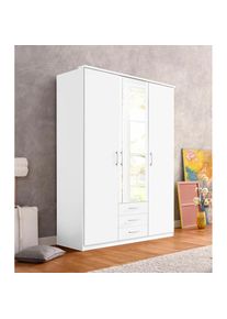 Kleiderschrank »Husum« mit dekorativen Kranz, wahlweise mit Schubkästen , weiss , Priess