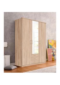 Kleiderschrank »Husum« mit dekorativen Kranz, wahlweise mit Schubkästen , braun , Priess