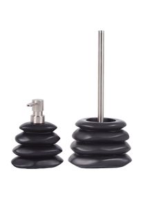 Badaccessoire-Set »Harmony« bestehend aus Seifenspender und WC-Bürste, seidenmatt , schwarz , Sanilo