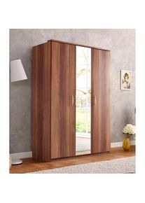 Kleiderschrank »Husum« mit dekorativen Kranz, wahlweise mit Schubkästen , braun , Priess