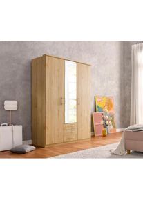 Kleiderschrank »Husum« mit dekorativen Kranz, wahlweise mit Schubkästen , braun , Priess