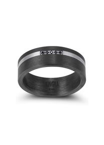 Kingka , Damen,Jugendliche , Partnerring »Carbon« mit Zirkonia (synth.) , grau , Hochwertiger Partnerring