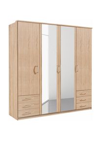 Kleiderschrank »Husum« mit dekorativen Kranz, wahlweise mit Schubkästen , braun , priess