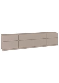 Mid.you Lowboard , Beige , Holzwerkstoff , 4 Schubladen , 225x52.5x40 cm , FSC , stehend , Wohnzimmer, TV Möbel, Lowboards, Lowboards stehend