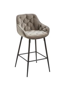 Livetastic Barhocker , Grau, Schwarz , Holz, Metall, Textil , Pappel , Sperrholz , F&uuml;llung: Schaumstoff , Rundrohr , 55x105x57 cm , Bsci , Esszimmer, Barm&ouml;bel, Barhocker