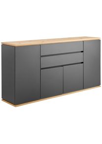 Xora Sideboard , Weiss, Eiche Artisan , Holzwerkstoff , 5 F&auml;cher , 2 Schublade(n) Schubladen , 184x93x42 cm , Typenauswahl, Beim&ouml;bel erh&auml;ltlich, stehend , Kleinm&ouml;bel, Kommoden, Sideboards