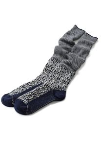 Hirsch Natur Kniestrumpf Jacquard Schurwolle Dunkelblau 42-43
