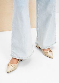 Slingpumps mit flachem Absatz in beige, Grösse 38, bonprix