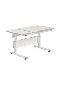 Paidi Jugendschreibtisch , Weiss , Metall, Kunststoff, Holzwerkstoff , 70x53-79x130 cm , Blauer Engel, Goldenes M , höhenverstellbar , Büromöbel,