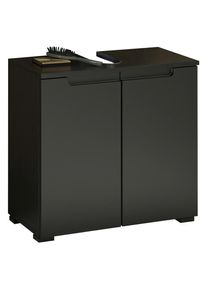 Mid.you Waschbeckenunterschrank , Schwarz , Holzwerkstoff , 1 Fächer , 60x57x32 cm , Made in EU , stehend , Badezimmer, Badezimmerschränke, Waschbeckenunterschränke