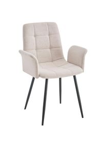 Stylife Armlehnstuhl , Beige , Metall, Textil , konisch , 59x87.5x54.5 cm , Esszimmer, St&uuml;hle, Polsterst&uuml;hle