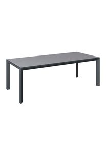 Amatio Gartentisch , Anthrazit, Grau , Metall, Kunststoff , rechteckig , würfelförmig, eckig , 100x75x220 cm , wetterbeständig , Gartenmöbel, Gartentische, Gartentische