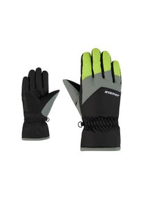 Ziener, Unisex, Skihandschuhe &raquo;LANDO-Z glove junior&laquo;, schwarz.lime gr&uuml;n, 3,5, wasserabweisend und atmungsaktiv ganz ohne PFAS