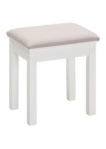 Landscape Hocker , Grau, Weiss , Holz, Textil, Holzwerkstoff , Kiefer , massiv , rechteckig , 40x45x30 cm , Wohnzimmer, Sessel, Hocker, Sitzhocker