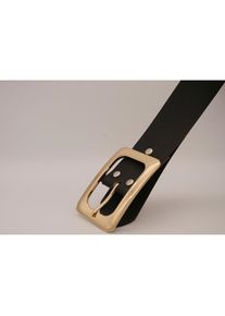 AnnaMatoni , Ledergürtel, mit goldener Schliesse , schwarz