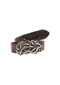 Rettungsring G&uuml;rtel, Unisex, Lederg&uuml;rtel mit Koppelschliesse in Knoten-Optik, wechselbar, dunkelbraun, 11,5, Hochwertiges Vollrindleder aus Italien 