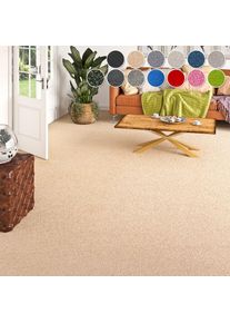 my home Teppichboden »Zephyra, Schlinge, Made in Netherlands« rechteckig 8 mm Höhe Uni Farben, Breite 400 cm, strapazierfähig, Wohnzimmer, Schlafzimmer ,...