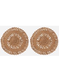 Platzset »Aimka« Handgefertigt, 35x35, rund , beige , my home , Obermaterial: 100% Jute
