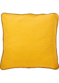 done., done. Dekokissen &raquo;Nayla&laquo; unifarben, Reissverschluss, Kissenh&uuml;le ohne F&uuml;llung, 1 St&uuml;ck, goldfarben, unifarben, Baumwolle, 1 Stk.