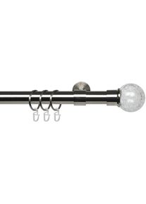 Gardinenstange »Glaskugel edelstahl-optik« Ø 28 mm 1 läufig-läufig Fixmass , silberfarben , Liedeco
