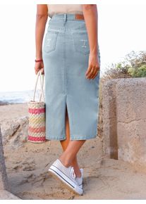 WITT Damen Jeansrock mit Gehschlitz hinten, blue-bleached, Gr&ouml;&szlig;e 36, 81% Baumwolle, 17% Polyester, 2% Elasthan