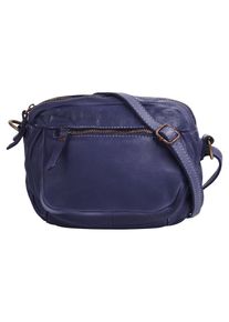 CLUTY , Umhängetasche echt Leder, Made in Italy , blau