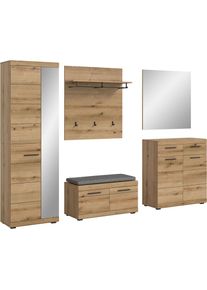 Inosign , Garderoben-Set »SIENA, Breite 272 cm, 6-tlg., individuell stellbar, inkl. Sitzkissen« Komplett-Set, Garderobenschrank, Sitzbank,...