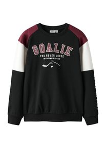name it Sweatshirt 'NKMShawn' Jungen Gr&ouml;&szlig;e 134/140 weinrot / schwarz / wei&szlig;