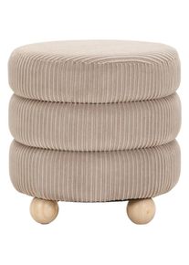 Xora Hocker , Greige , Holz, Textil , Kiefer , massiv , rund , 42x41x42 cm , Wohnzimmer, Sessel, Hocker, Sitzhocker