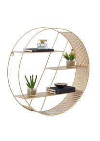 CARRYHOME Wandregal , Goldfarben , Metall , 60x60x15 cm , Wohnzimmer, Regale, Wandregale