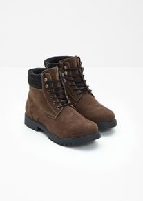 Gef&uuml;tterte Schn&uuml;rboots in braun, Gr&ouml;sse 40, bonprix